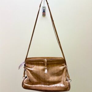 Vintage Elegant Tan Leather Shoulder Bag